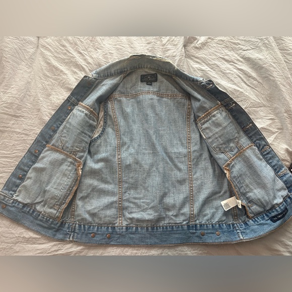 Lucky Brand Jacket Women's XS Blue The Tomboy Trucker Denim Distressed‎ Grunge - Picture 7 of 8